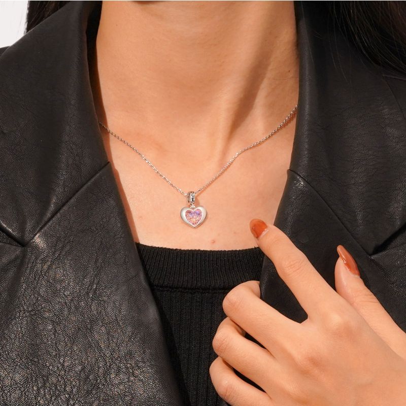 Pink Heart Girl Power Pendant