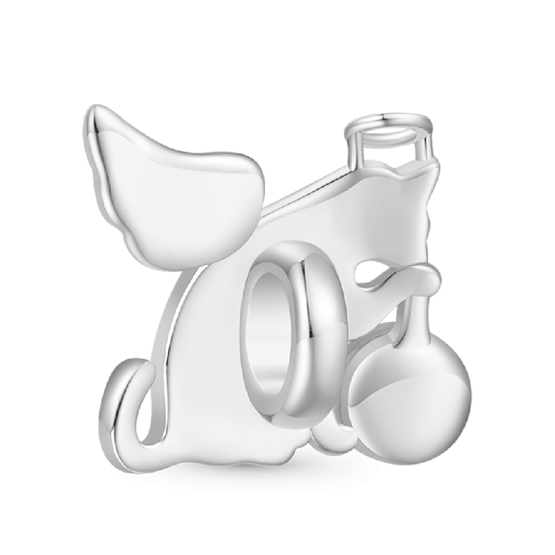 Engravable Cat Angel Charm