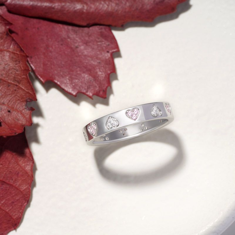 Two Color Love Heart Ring