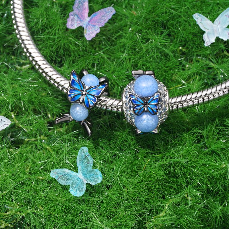 Blue Morpho Butterfly Charm