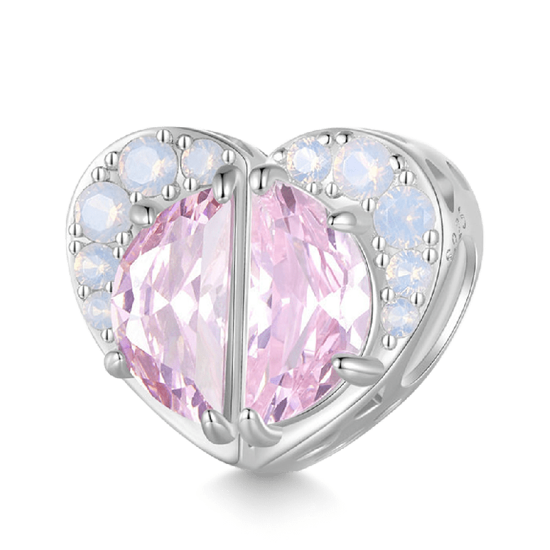 Pink Sisters Heart Charm