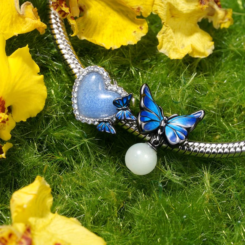Heart Butterfly Charm