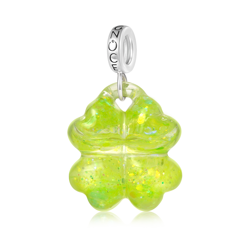 Glitter Four-leaf Clover Pendant