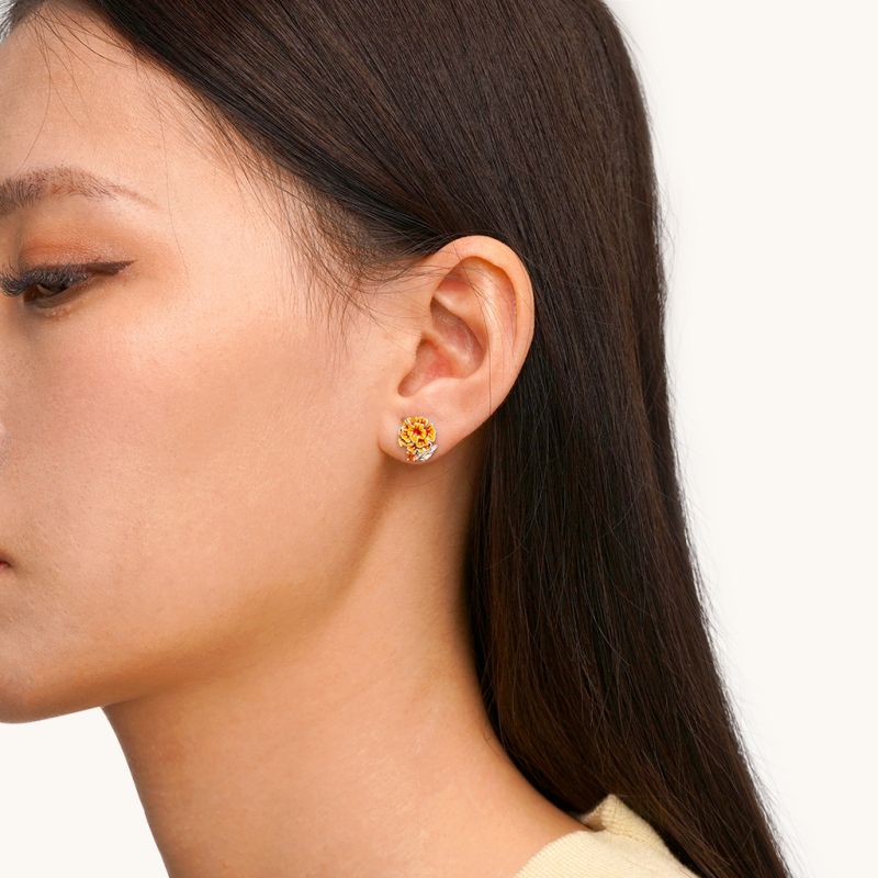 Tagetes Erecta Stud Earrings