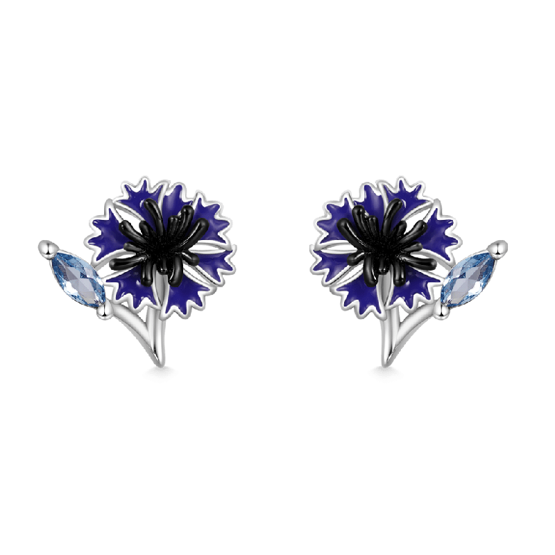 Cornflower Stud Earrings