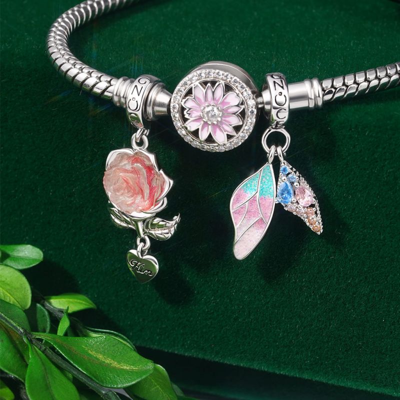 Engravable Rose Flower Charm
