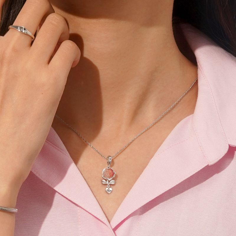 Engravable Rose Flower Charm