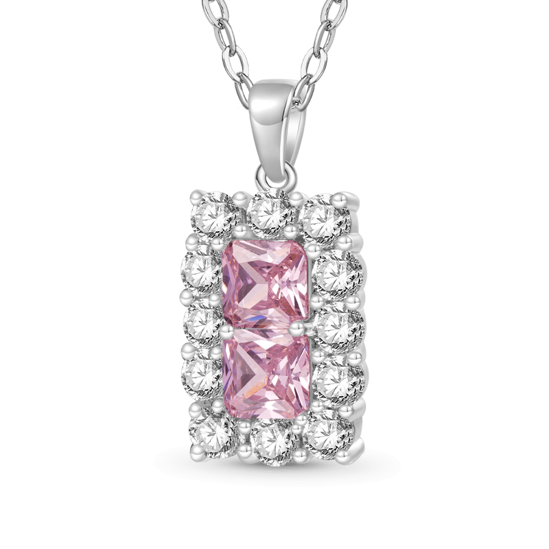 Square Birthstone Necklace