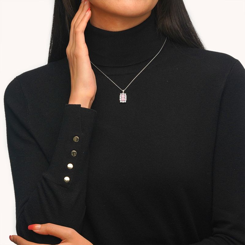 Square Birthstone Necklace