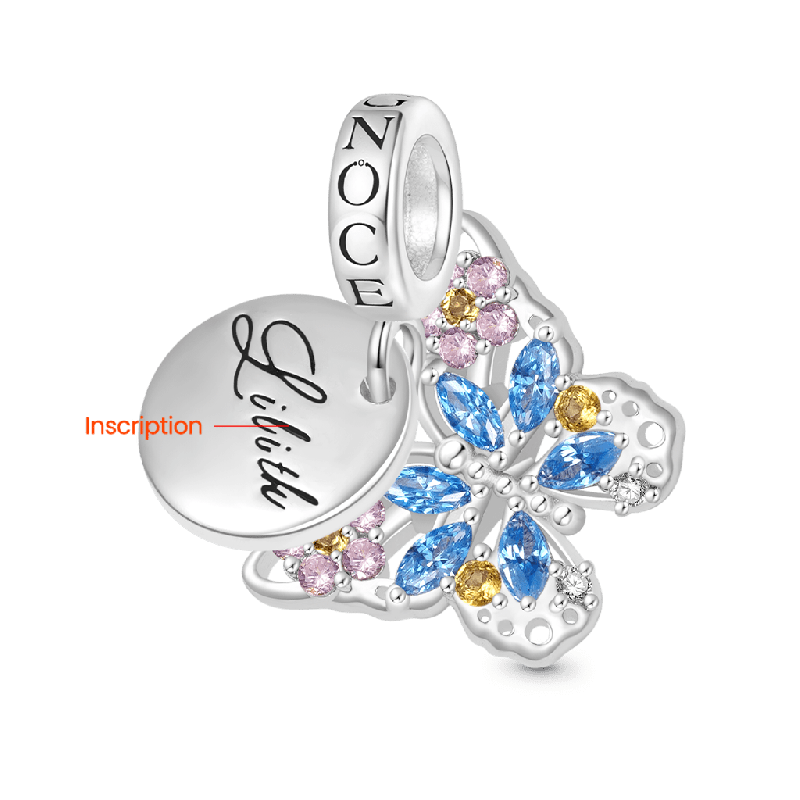 Engravable Disc Butterfly Pendant