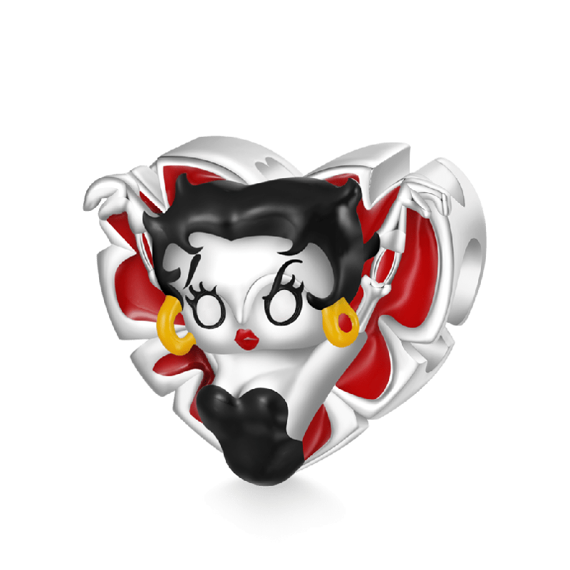 ZOMBIE LOVE Betty Boop Heart Charm