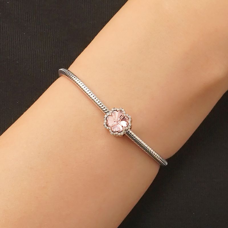 Pink Four-leaf Clover Charm