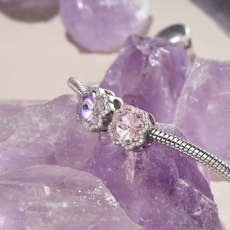 Purple Four-leaf Clover Charm
