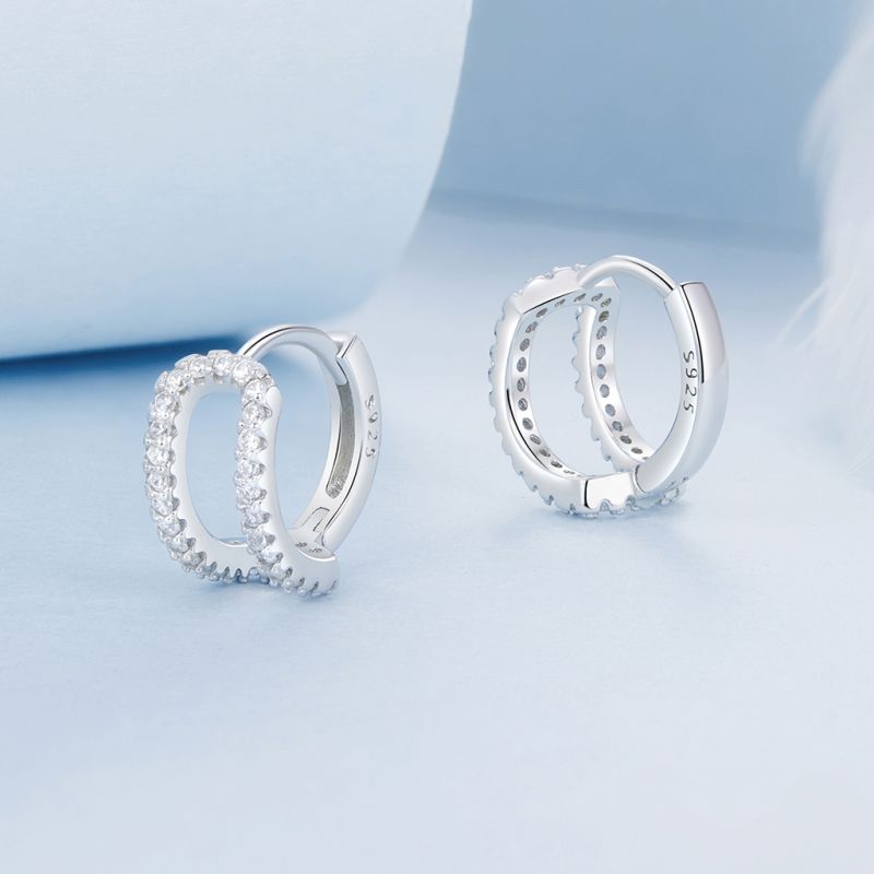 Fine Glitter Double Layer Earrings