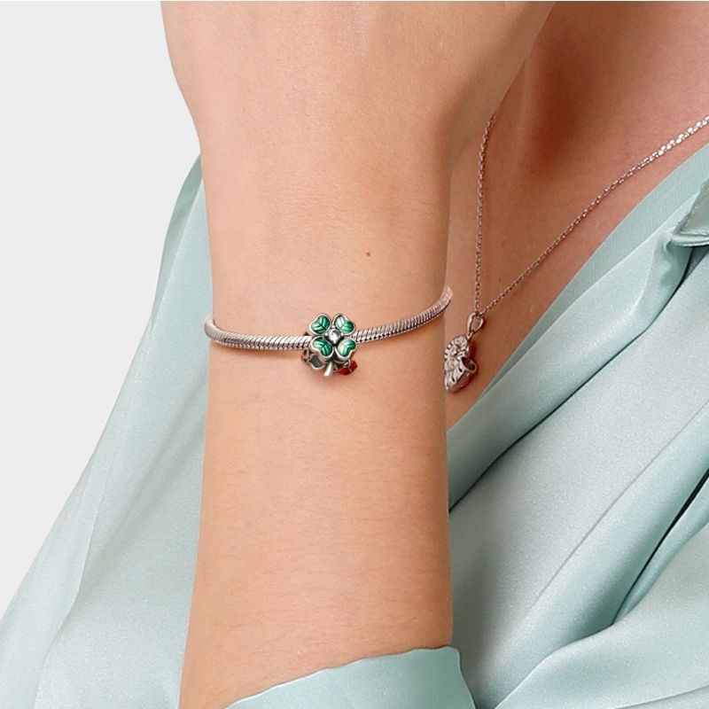 Four Leaf Clover Ladybug Charm