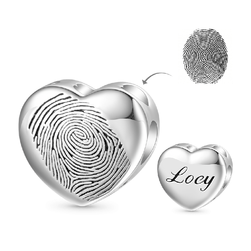 Personalized Fingerprint Heart Pendant