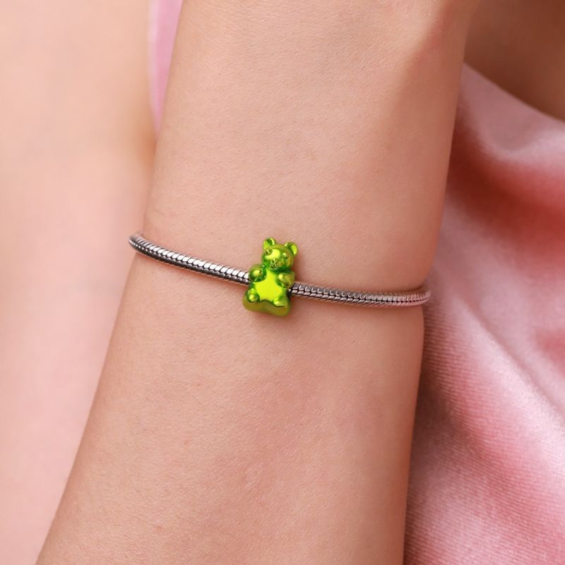 Green Gummy Bear Candy Charm