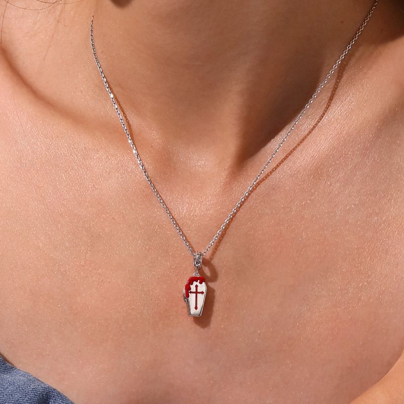 Bleeding Coffin Halloween Pendant