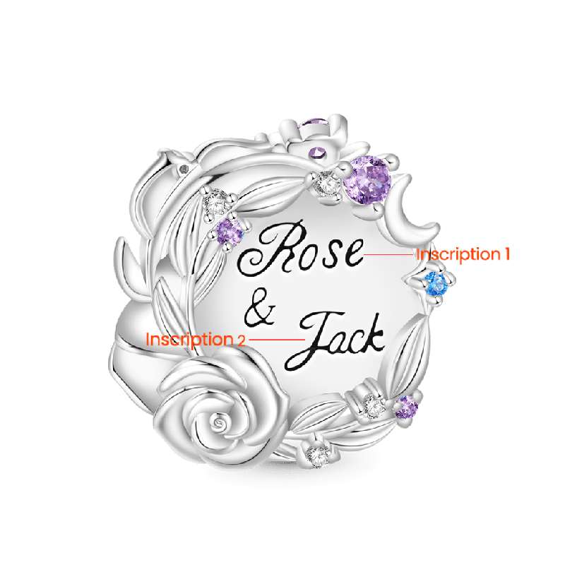 Rose Star Moon Charm