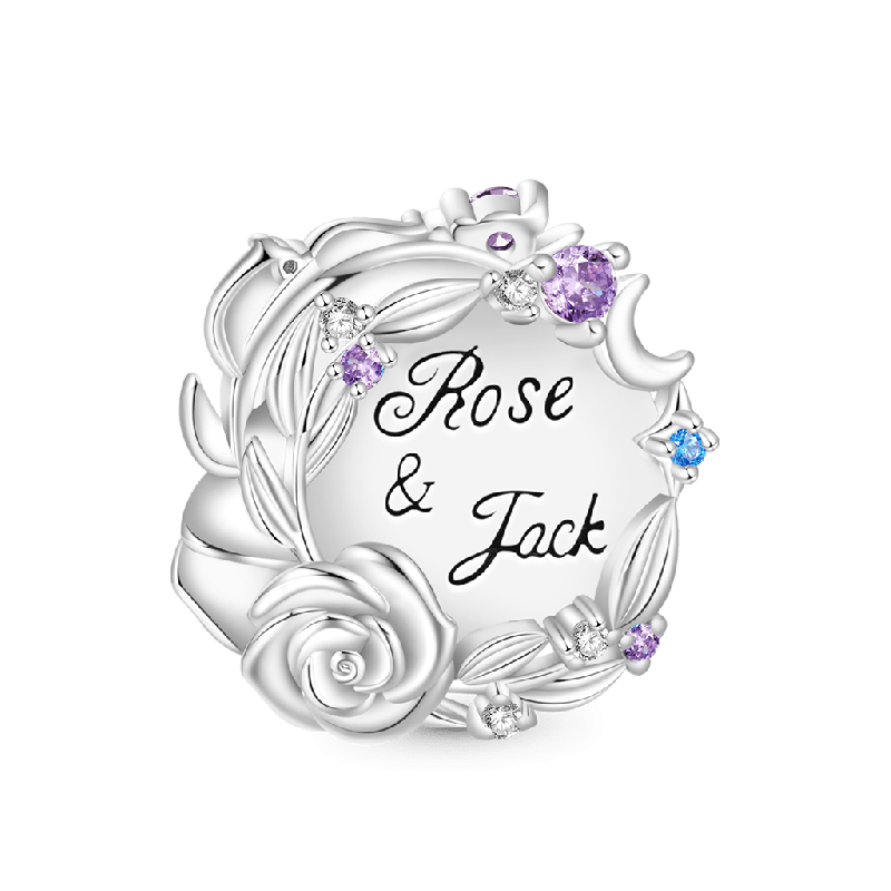 Rose Star Moon Charm