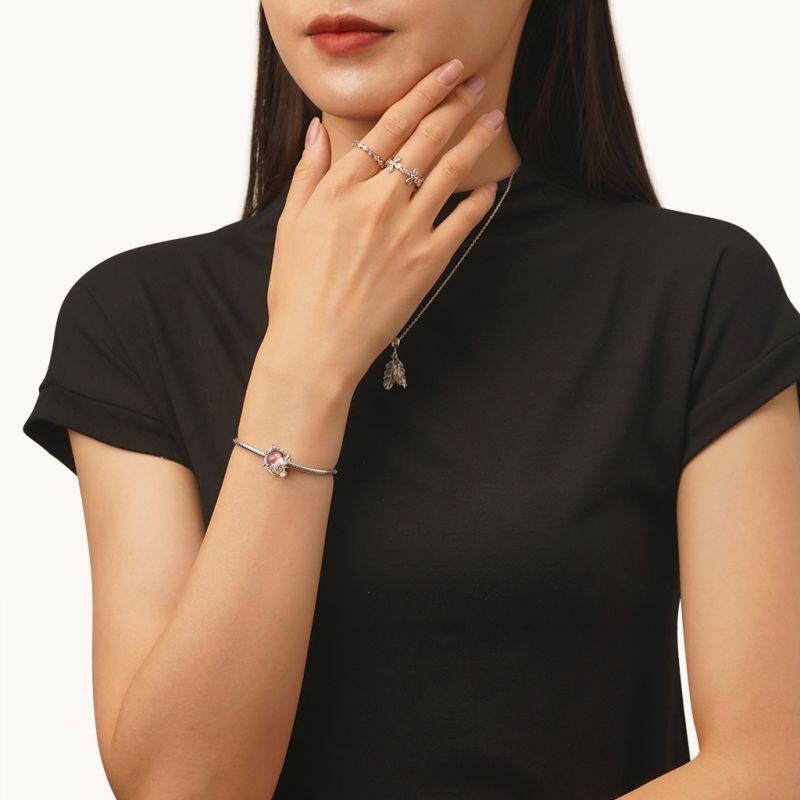 Rose Star Moon Charm