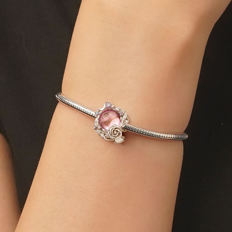 Rose Star Moon Charm