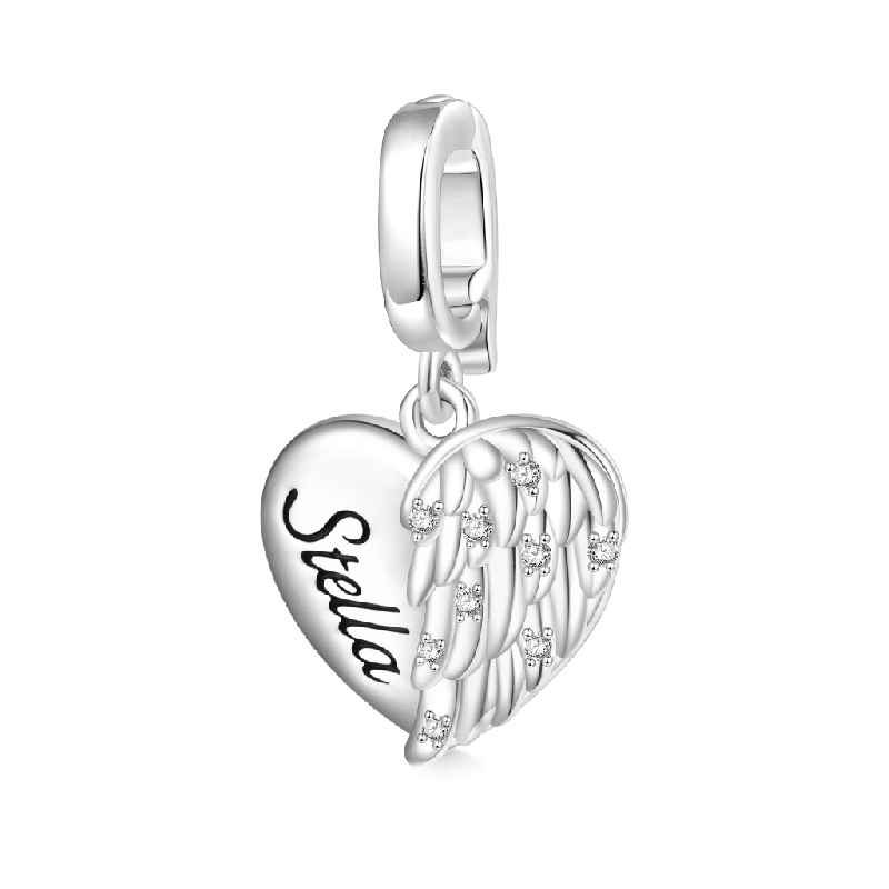 Heart Wings Clasp Clusters Charm