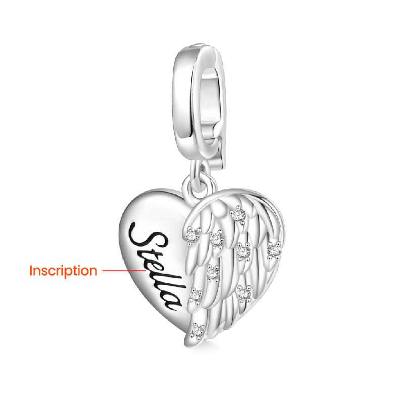 Heart Wings Clasp Clusters Charm