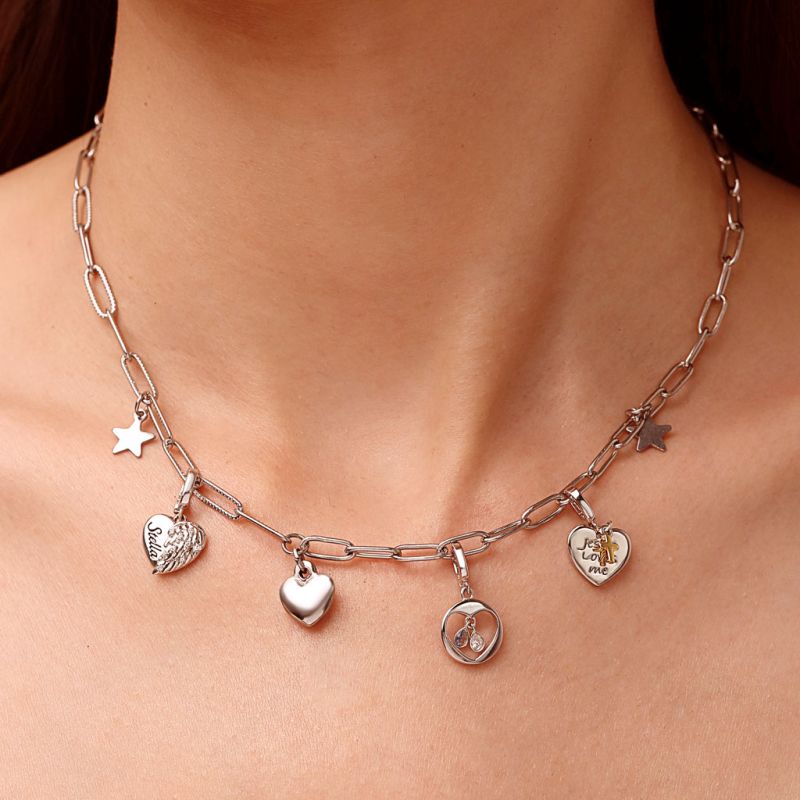 Heart Wings Clasp Clusters Charm