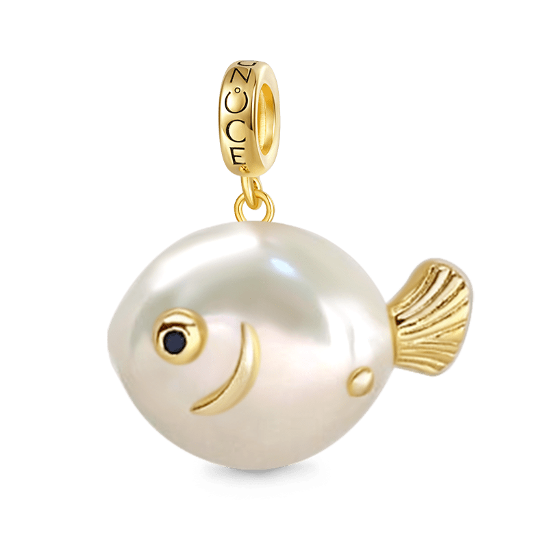 White Pearl Fish Pendant