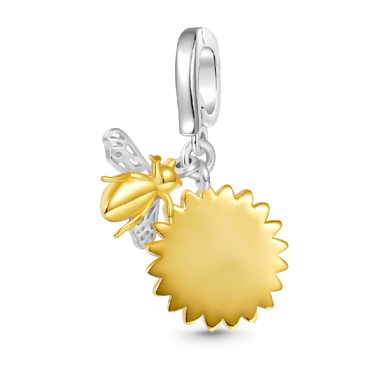 Sunflower Bee Clasp Clusters Charm