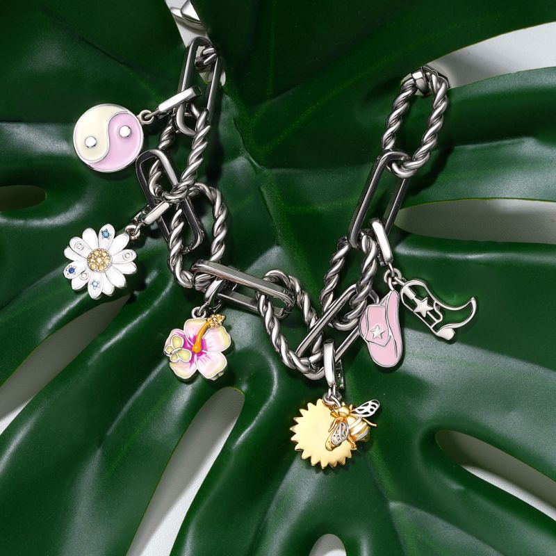 Sunflower Bee Clasp Clusters Charm