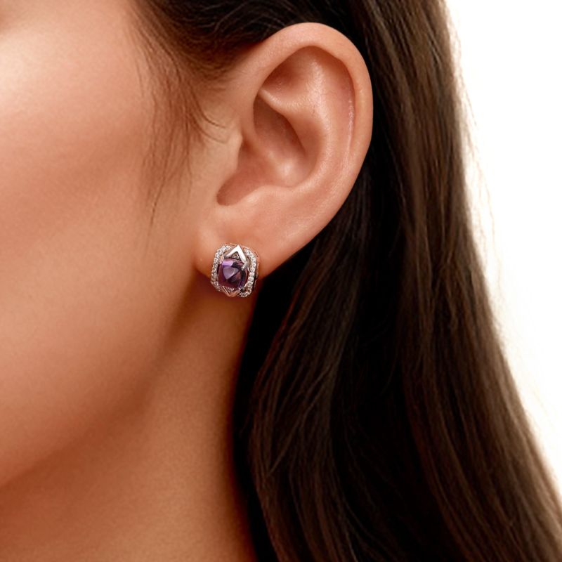 Luxurious Amethyst Stud Earrings