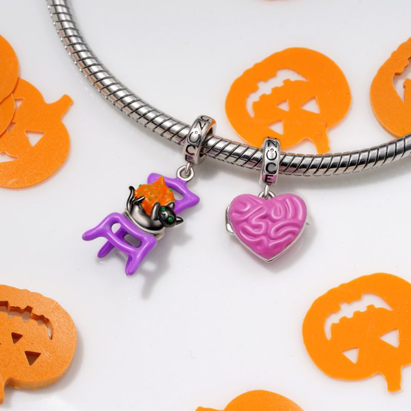 Pink Heart-shape Brain Pendant