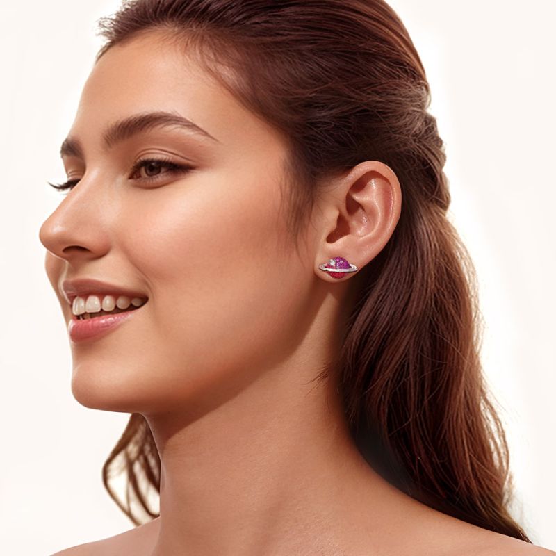 Gradient Planet Stud Earrings