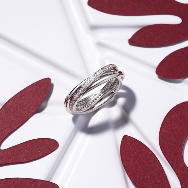 Trinity CZ Birthstone Eternity Rings