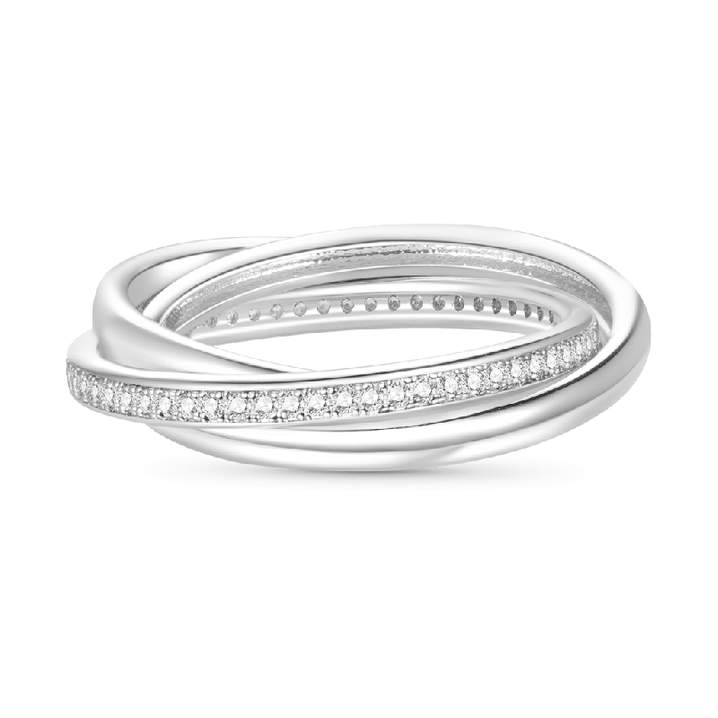 Trinity CZ Birthstone Eternity Rings