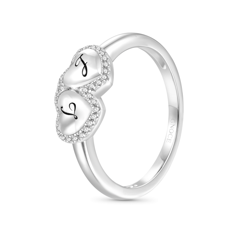 Engravable Two Hearts Band Ring