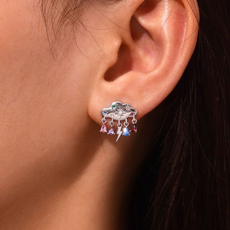 Cloud Raindrop Stud Earrings