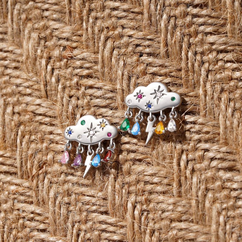 Cloud Raindrop Stud Earrings