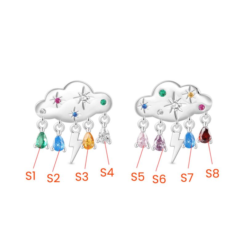 Cloud Raindrop Stud Earrings