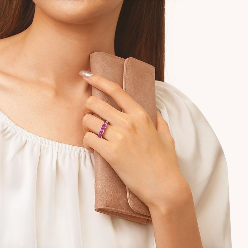 Heart Shape Pink Band Ring