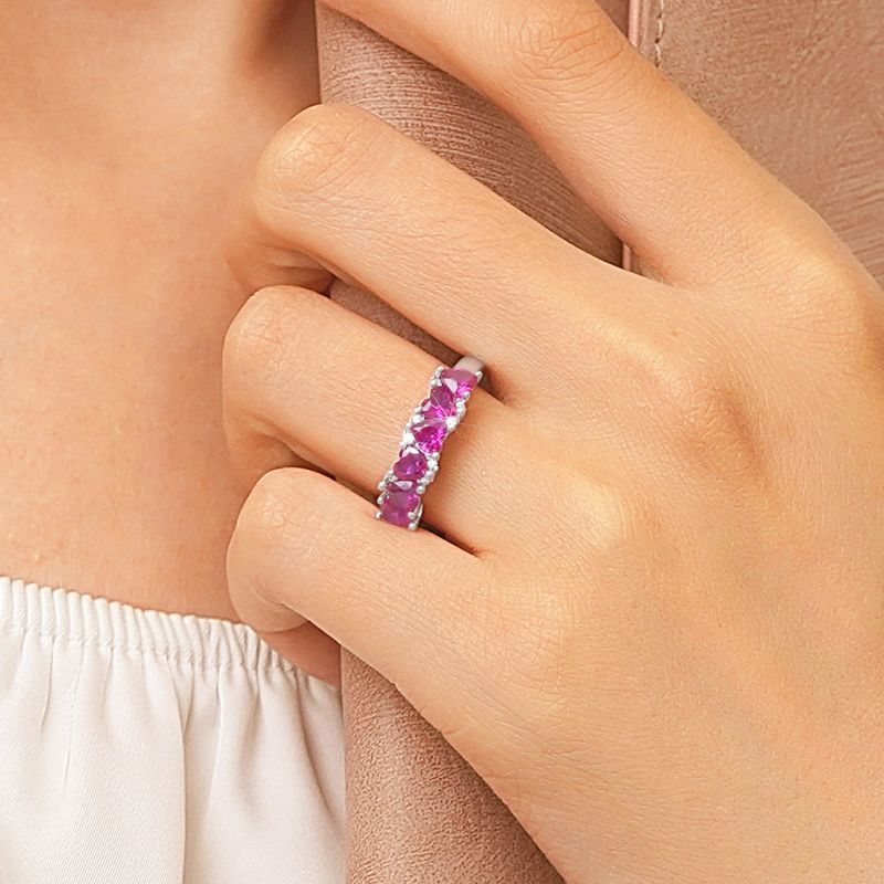 Heart Shape Pink Band Ring