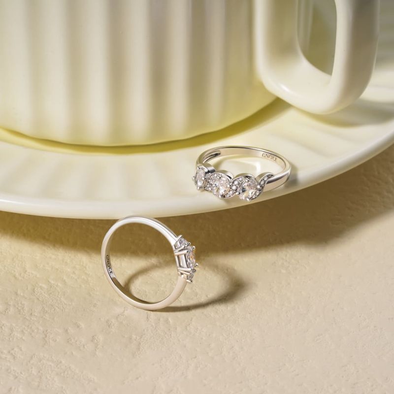 White Diamond Stackable Ring