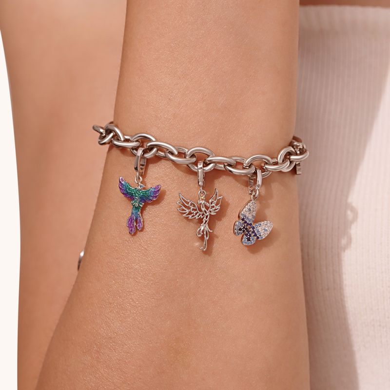 Blue Butterfly Clasp Clusters Charm