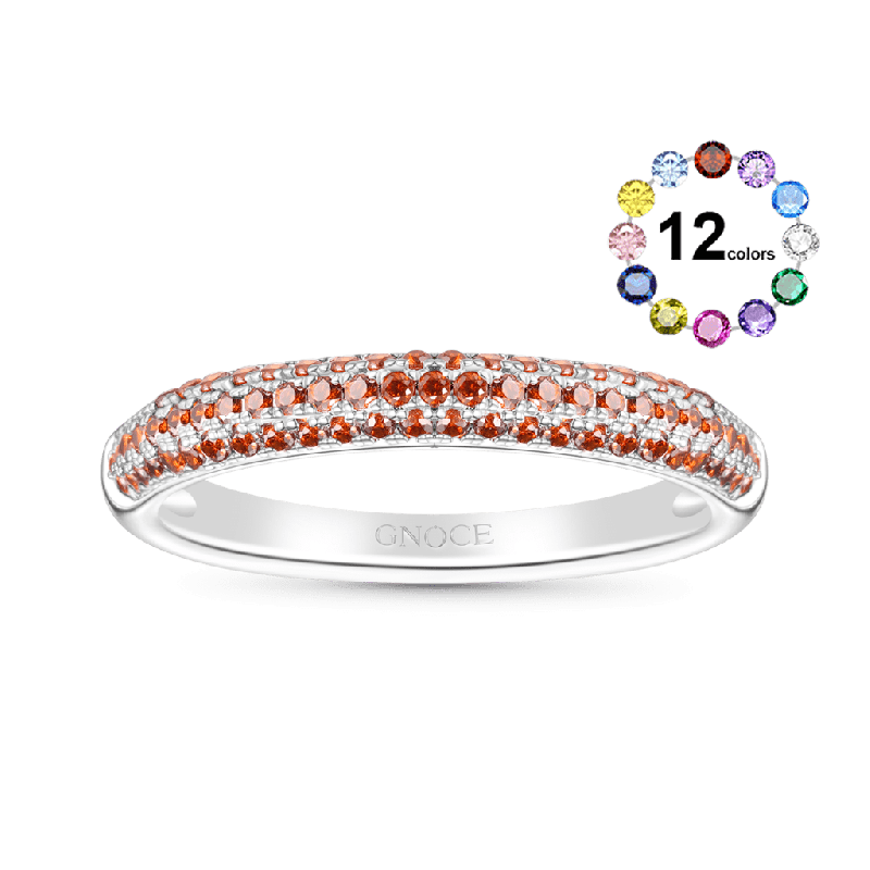 Garnet Diamond Pave Ring
