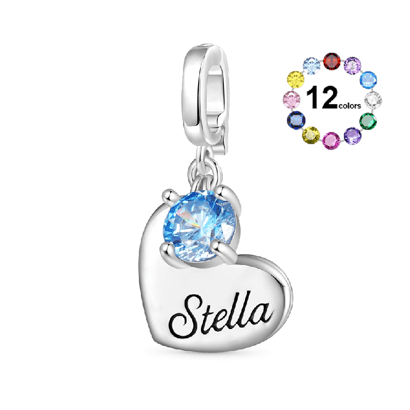 Heart Engravable Clasp Clusters Charm