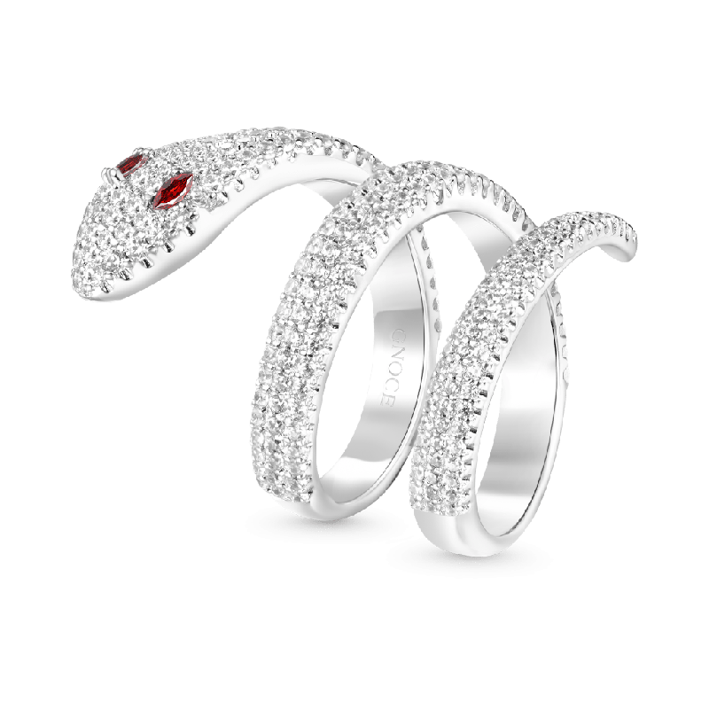 Diamond Pave Snake Wrap Ring