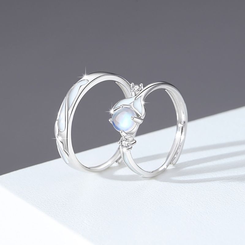 Glowing Band Moonstone Womens Band