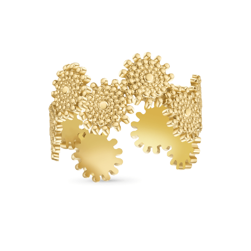 Texture Stitching Gold Ring